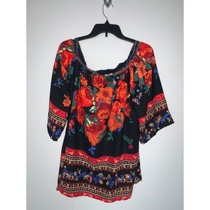 Stella tweed long floral blouse